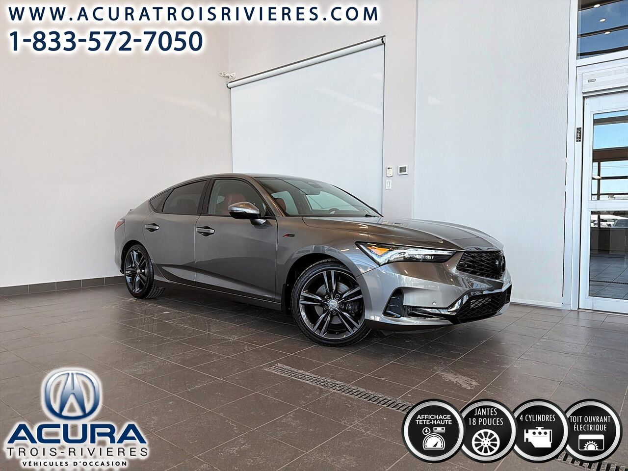 Gray 2025 Acura Integra Sedan Continuously Variable Transmission