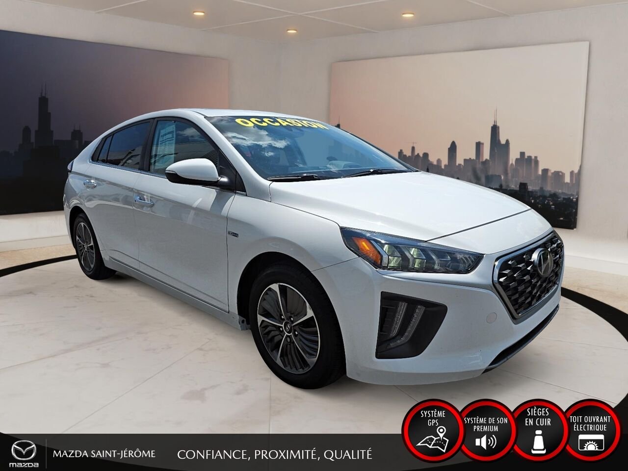 2020 Hyundai Ioniq hybride rechargeable Ultimate | TOIT OUVRANT | CUIR | White Saint-Jérôme - photo #3