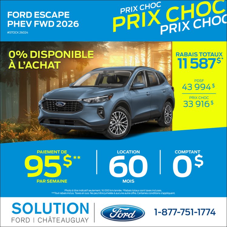 Solution ford promo avril Escape PHEV 2026 FR 2