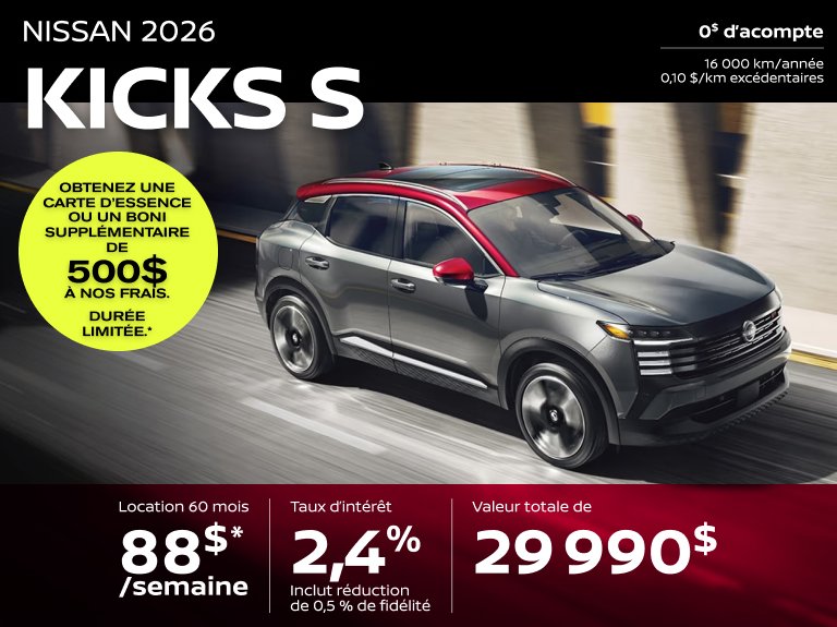 Nissan st eustache Accueil juin KICKS S TA