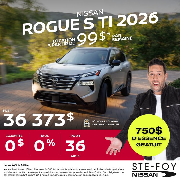 Ste foy nissan promo mai ROGUE S TI 2026 FR 1