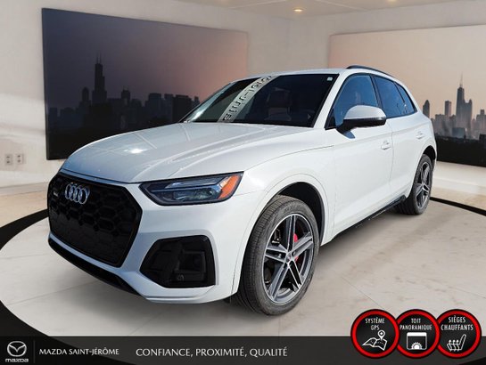 Audi SQ5 Progressiv 3.0 TFSI quattro | CUIR ROUGE | TOIT PANO | 2022 Blanc