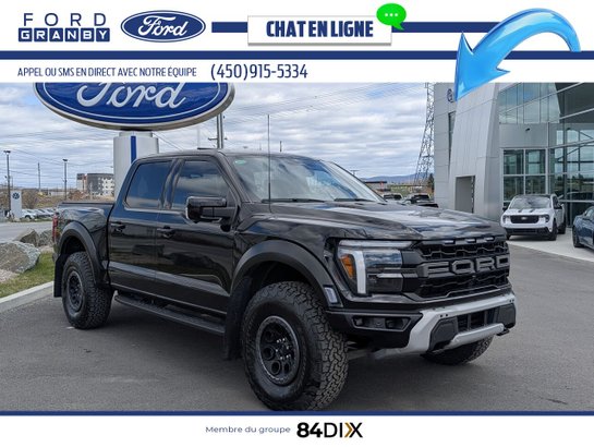 Ford F-150 Raptor SuperCrew 4RM caisse de 5,5 pi 2025 Noir