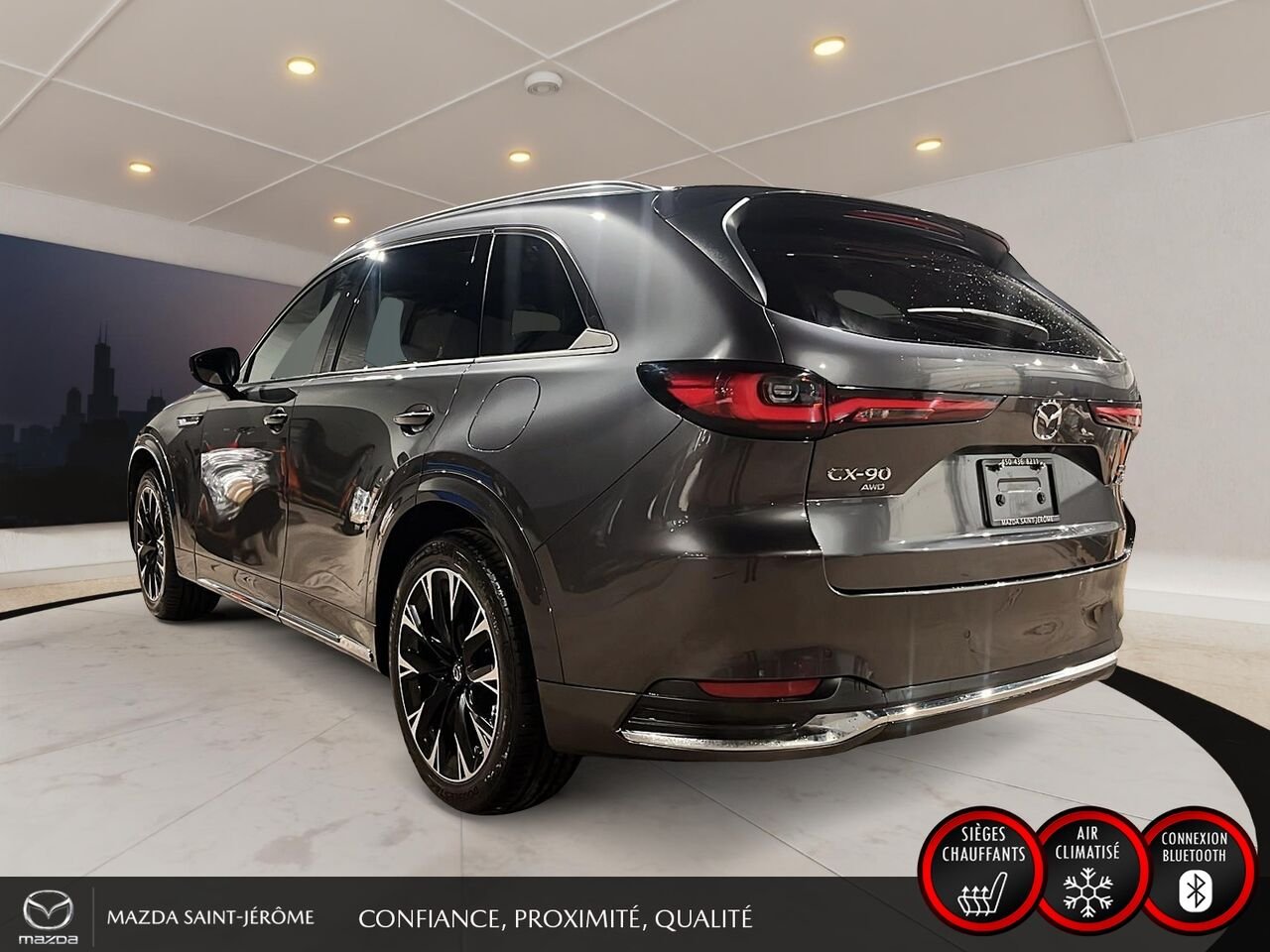 2024 Mazda CX-90 hybride léger Signature | TOIT PANORAMIQUE | AWD | CUIR | SIEGES CAPITAINES | Grey Saint-Jérôme - photo #9