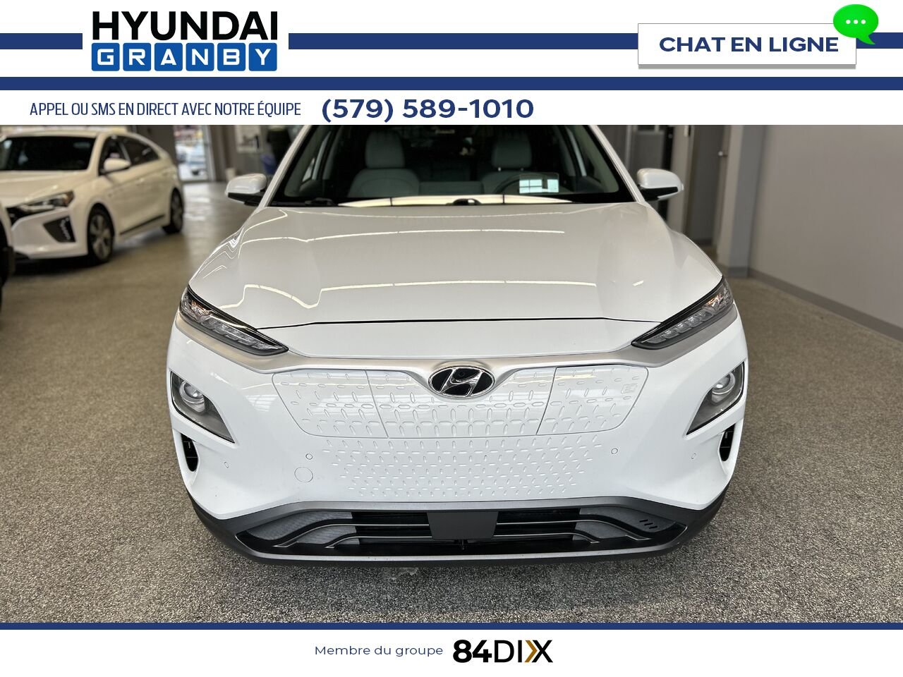 Hyundai Kona électrique 2020 Blanc Granby - photo #1