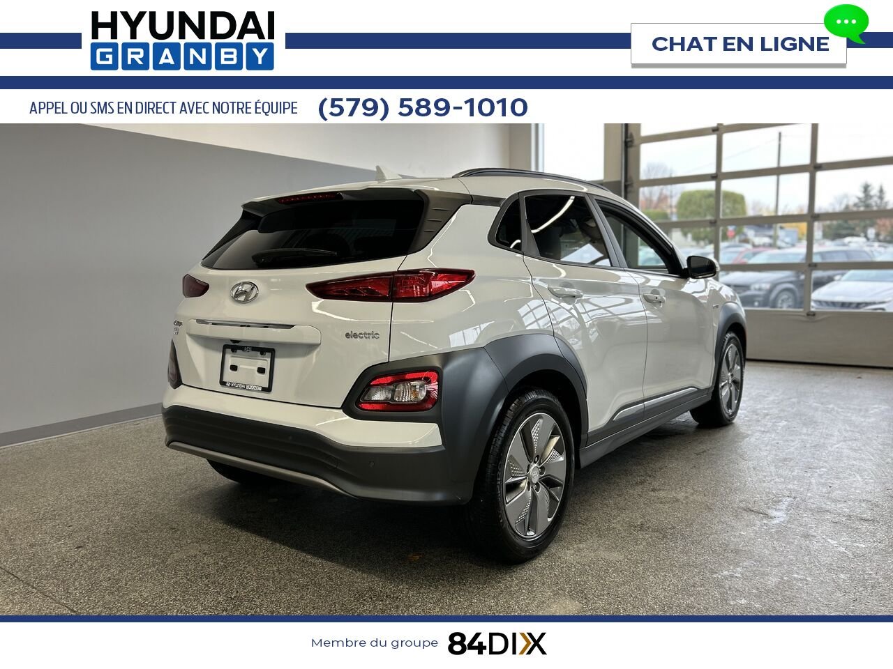 Hyundai Kona électrique 2020 Blanc Granby - photo #5