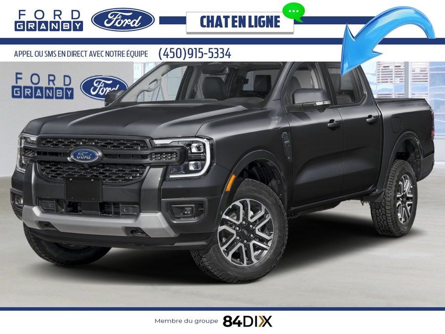 Ford Ranger LARIAT cabine SuperCrew 4RM caisse de 5 pi 2026 Noir ombre