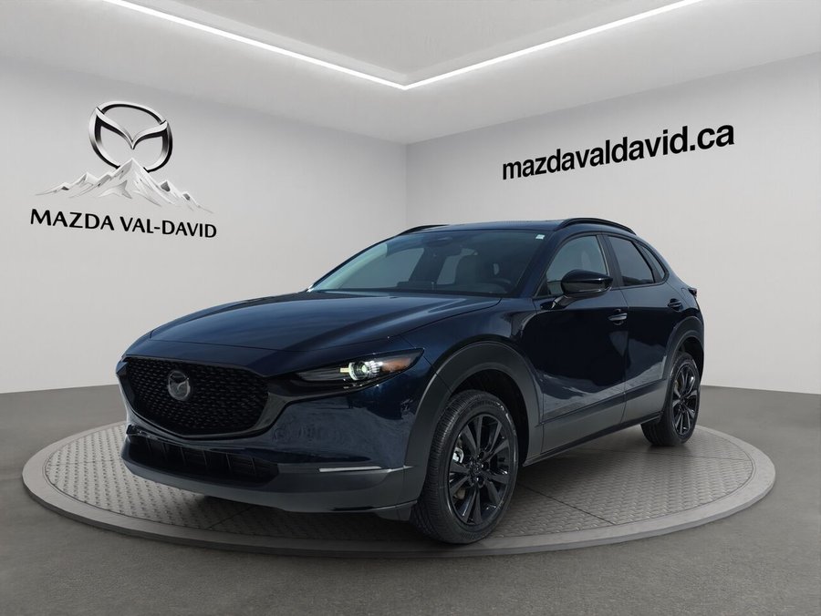 2026 Mazda CX-30 GS AWD 2.5 S Kuro AWD, Toit ouvrant, Sièges en similicuir, Barre de toit peintes. Deep Crystal Blue Mica