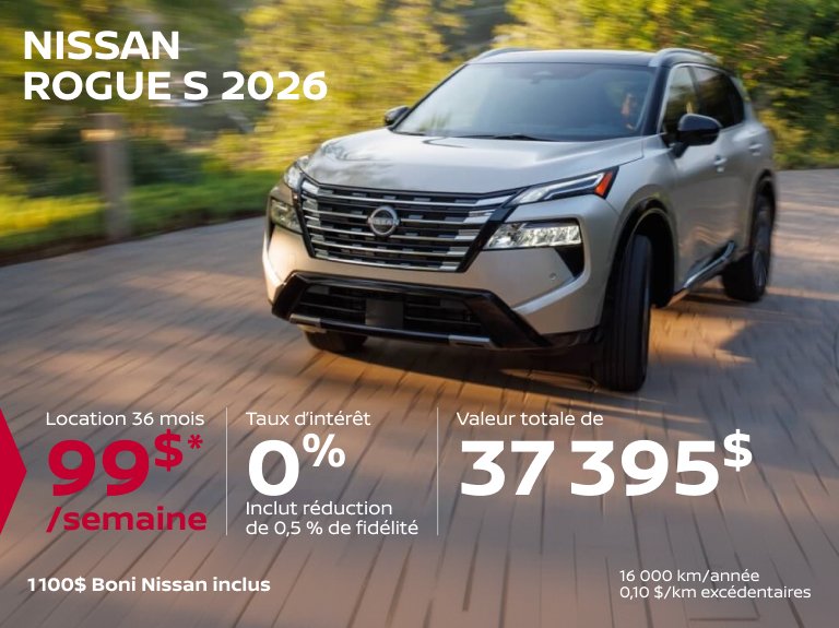 Nissan vimont Accueil juin Rogue S 2026