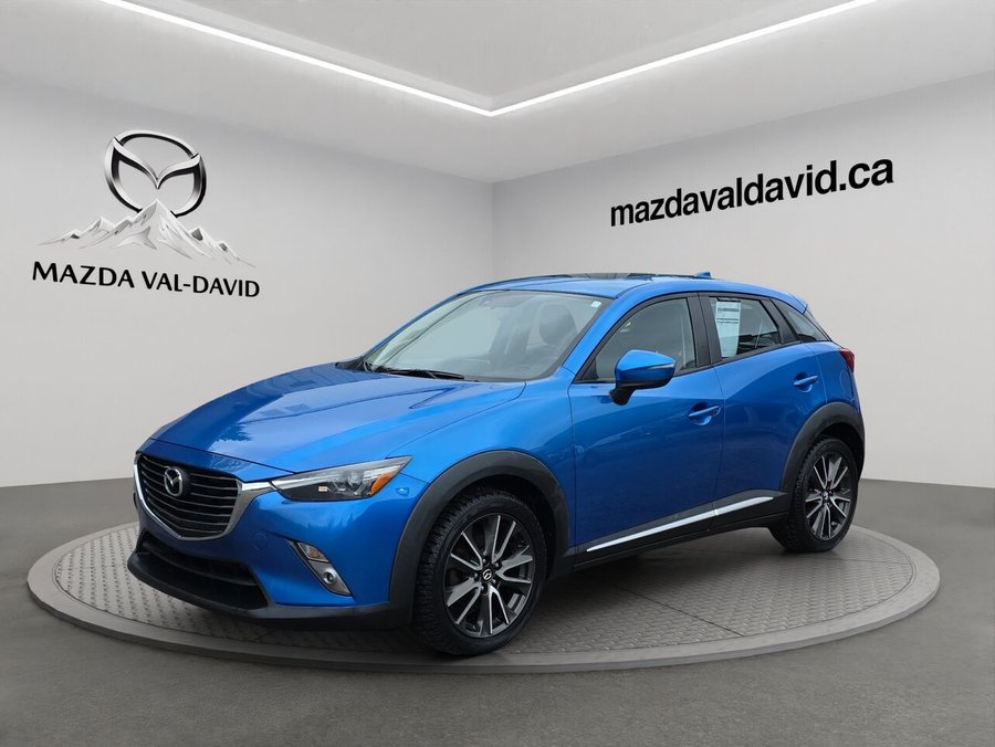 Mazda CX-3 Traction intégrale, 4 portes GT, Sièges chauffant, Toit ouvrant, Navigation 2016 Bleu