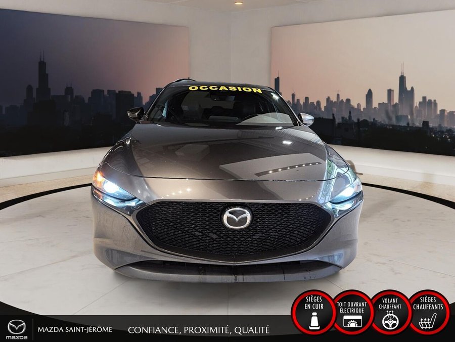 Mazda Mazda3 Sport GS LUXURY | AWD | CUIR | TOIT OUVRANT | 2022 Gris