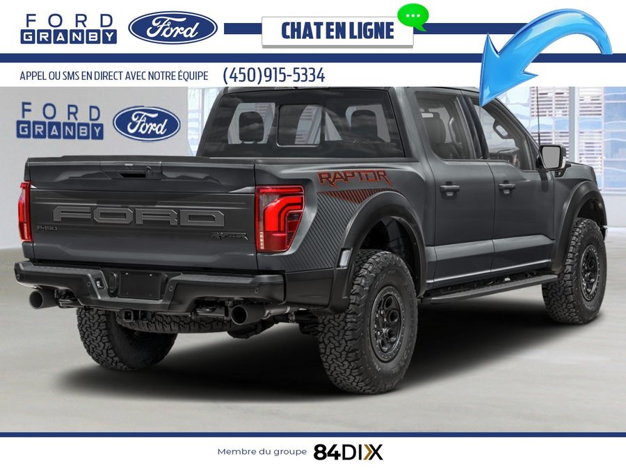 Ford F-150 Raptor SuperCrew 4RM caisse de 5,5 pi 2025 Gris carbonisé métallisé