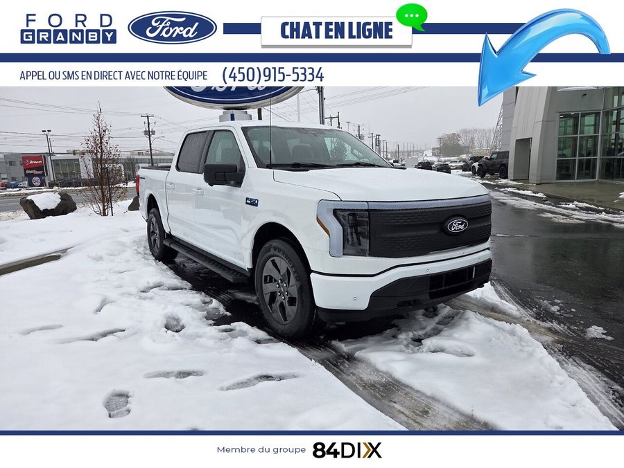 Ford F-150 Lightning Flash SuperCrew 4RM, 5,5 pi, Grande Autonomie 2024 Blanc