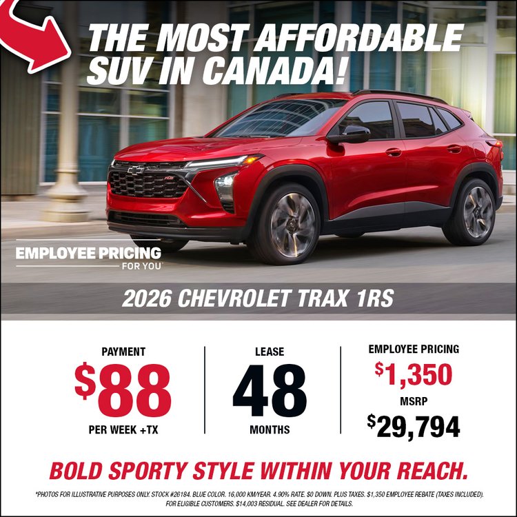 Gatineau GM promo TRAX 1RS 2026 juillet EN
