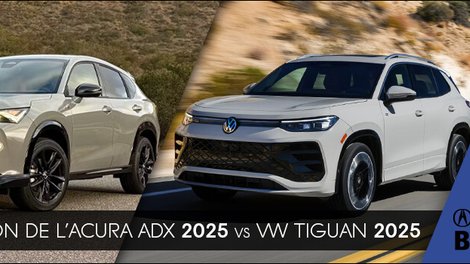 Comparaisons de l’Acura ADX 2025 et du VW Tiguan 2025