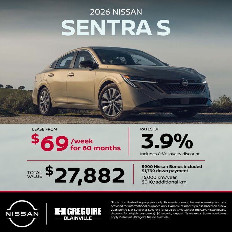 Nissan blainville promo juin Sentra S EN