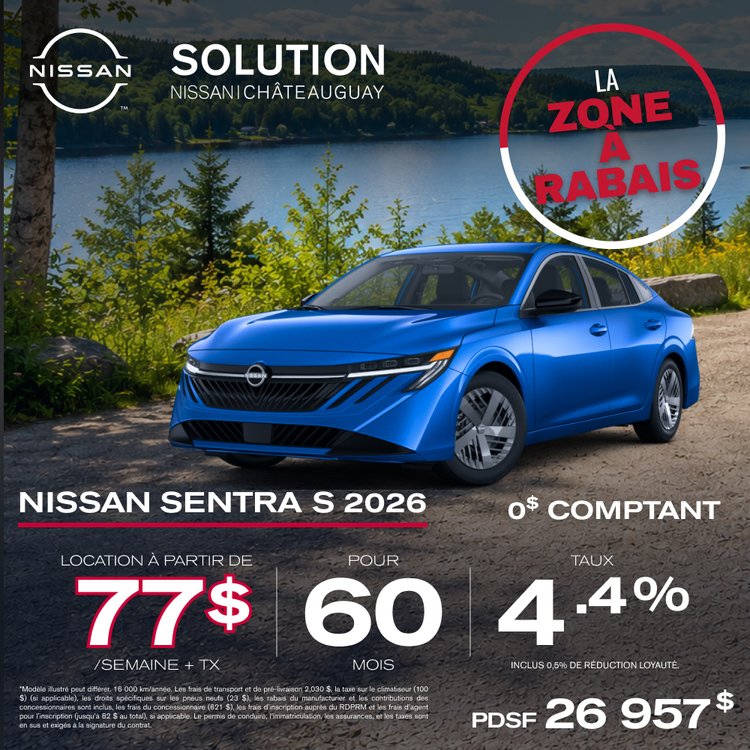Solution nissan promo JUIN Sentra S 2026 FR