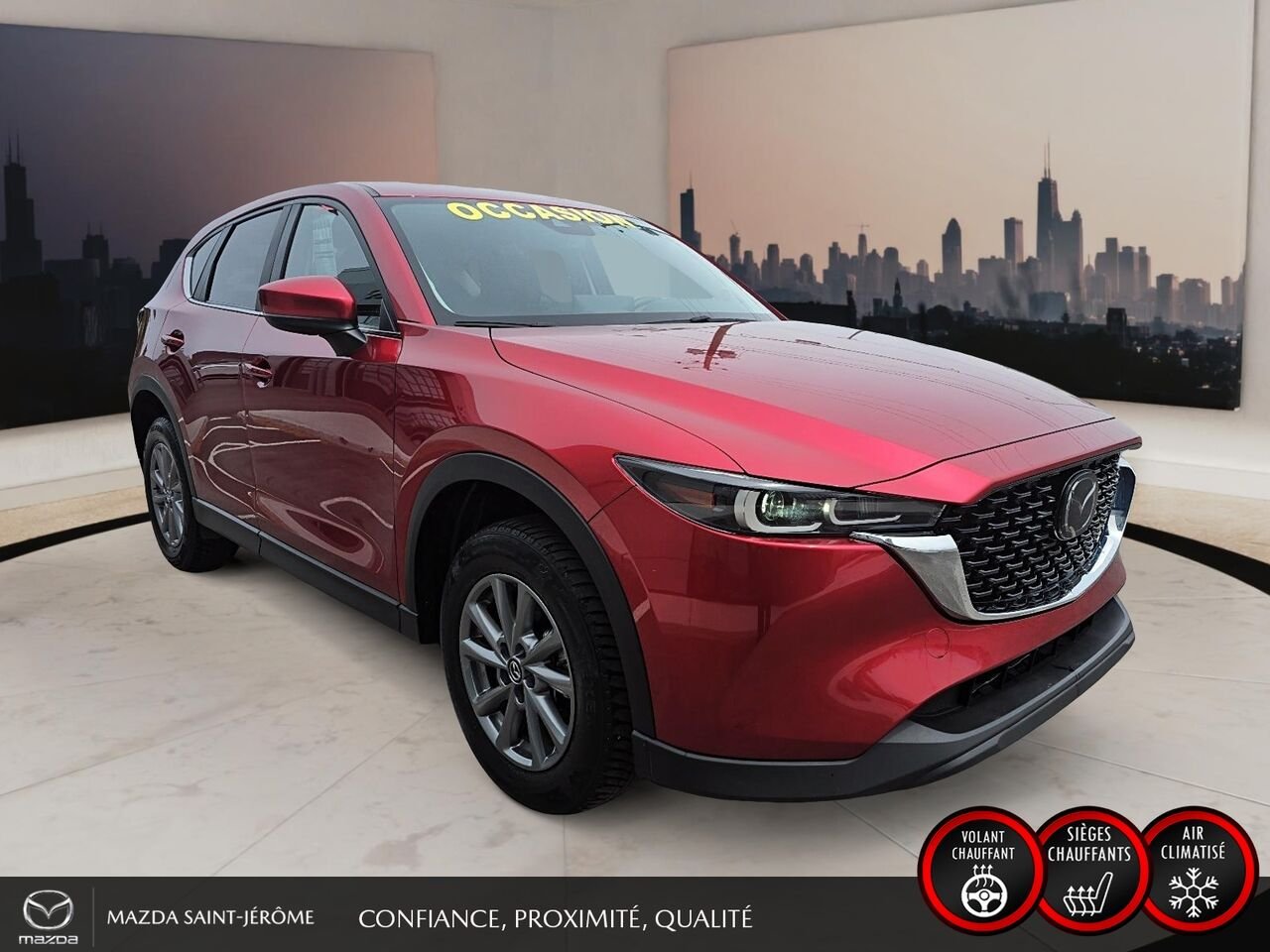 2025 Mazda CX-5 GS | CUIR | AWD | MAGS | Red Saint-Jérôme - photo #3