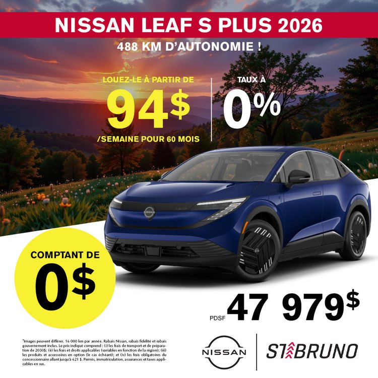 St bruno nissan promo aout leaf 2026 FR