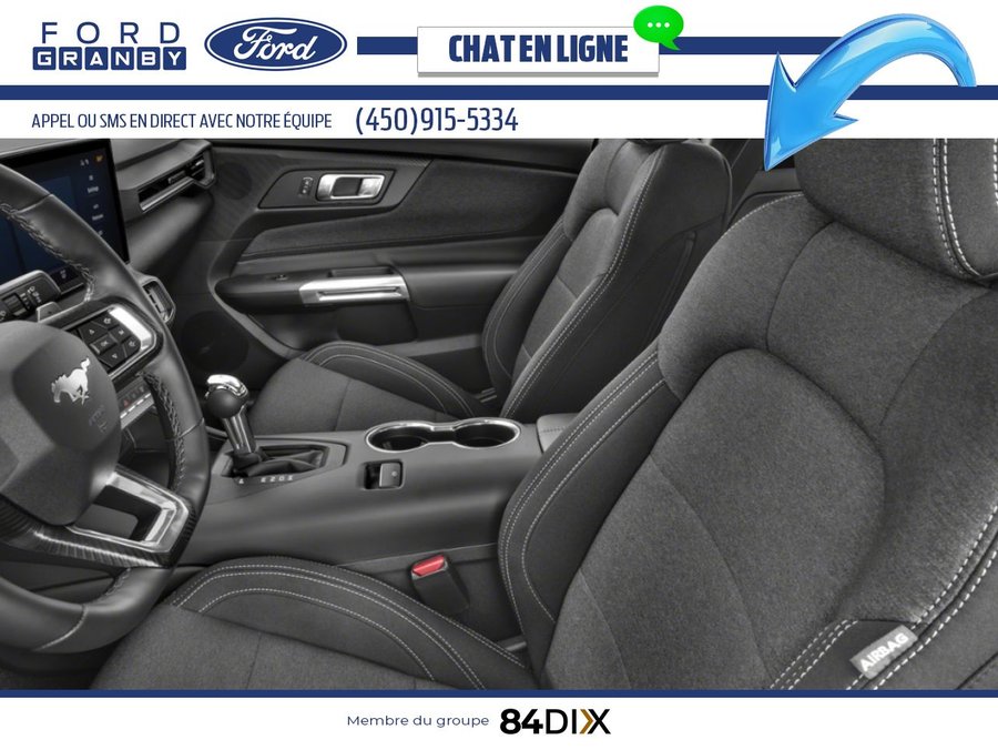 Ford Mustang GT haut niveau à toit fuyant 2025 Noir ombre