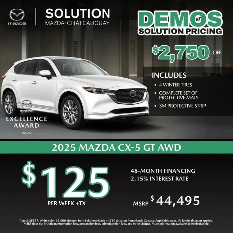Solution mazda promo mai CX 5 GT 2025 EN