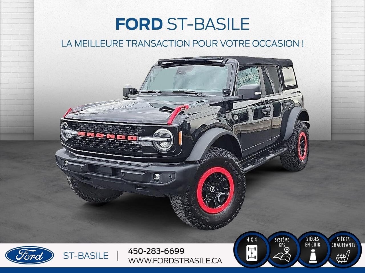 Ford BRONCO 2022 Noir Saint-Basile-le-Grand - photo #0