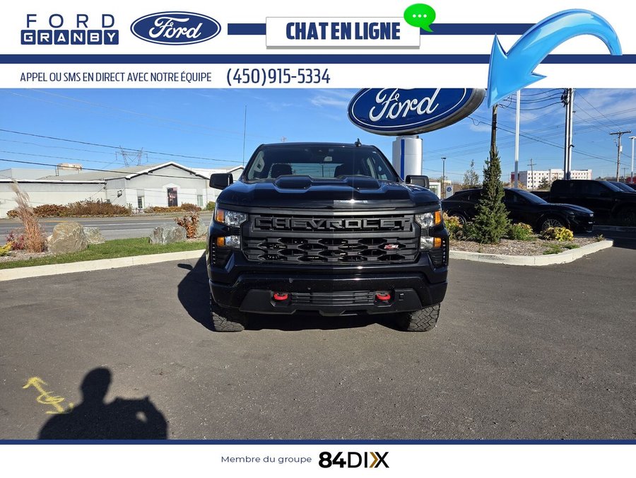 Chevrolet Silverado 1500 Custom Trail Boss crew 4RM 157 po 2023 Noir