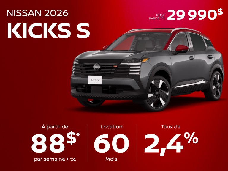 Nissan chomedey Accueil mai Kicks S