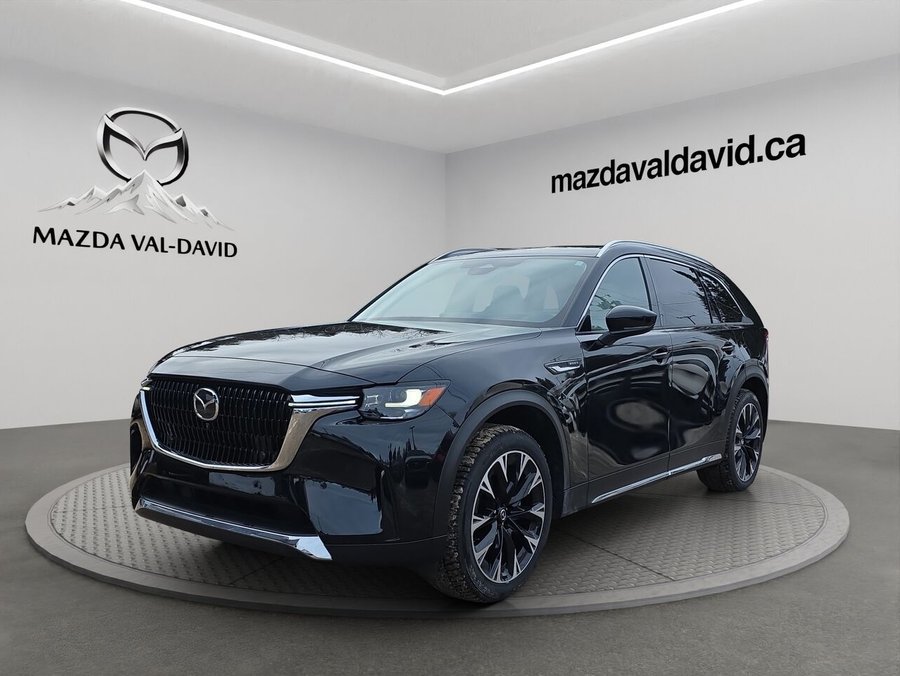 2025 Mazda CX-90 PHEV GT, PHEV Tout équipé, Toit pano, cuir, sièges ventilé Jet Black Mica