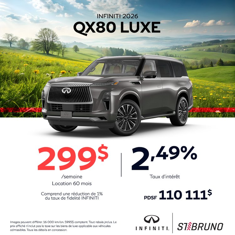 St bruno infiniti promo mai QX80 LUXE 2026 FR V2