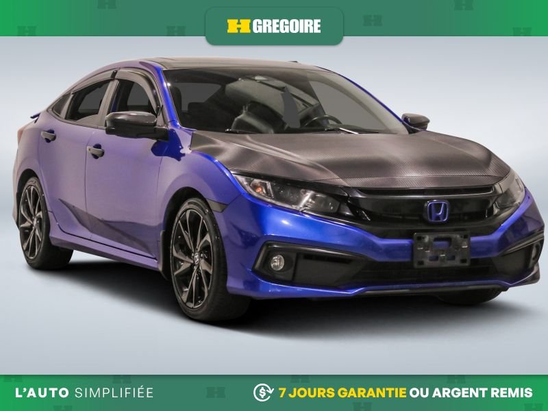 Honda Civic 822259 | Sport AUTO AC CUIR TOIT GR ELECT MAGS CAM RECUL BL 2019 Bleu Laval - photo #0