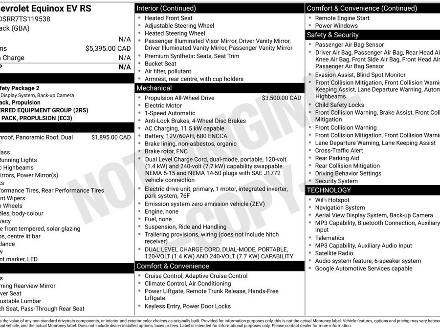 Chevrolet Equinox EV 2026 2026 Noir