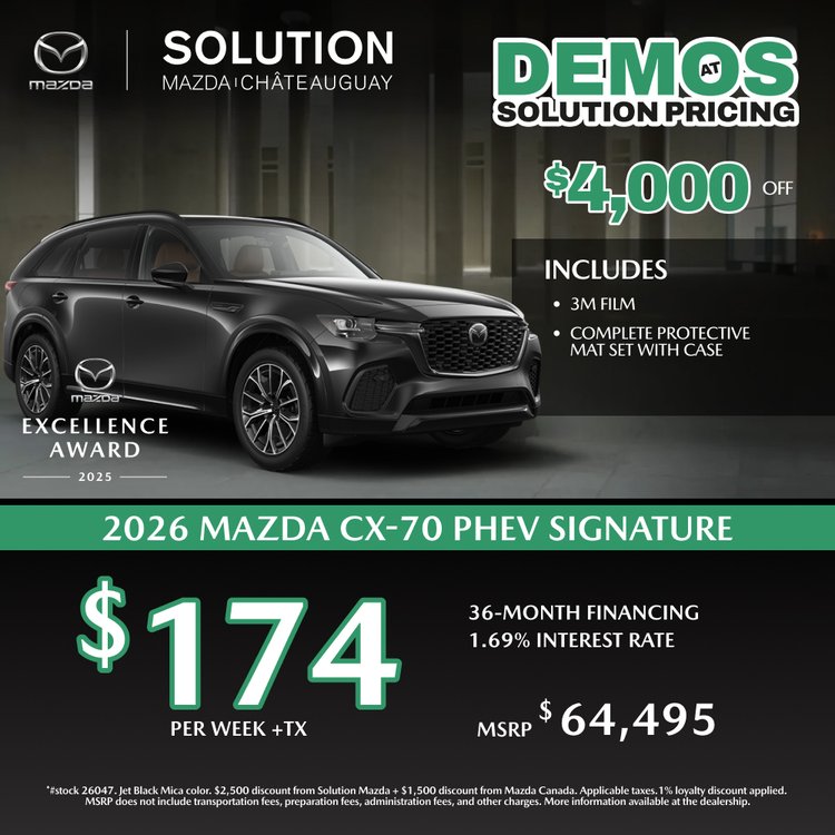 Solution mazda promo mai CX 70 Signature 2026 EN