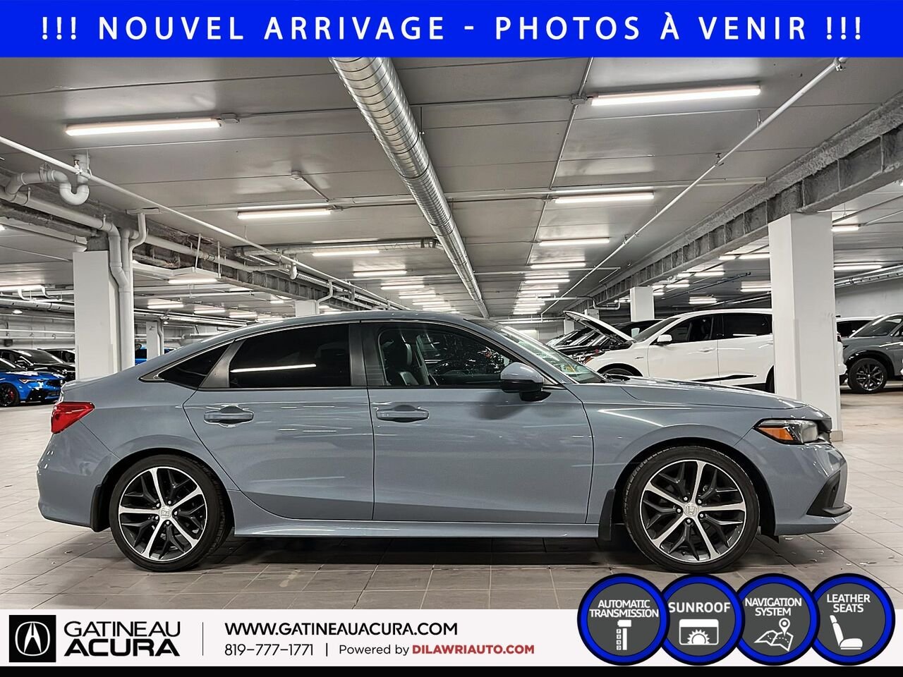 Honda Civic Touring 2022 Gris Ottawa & Gatineau - photo #3
