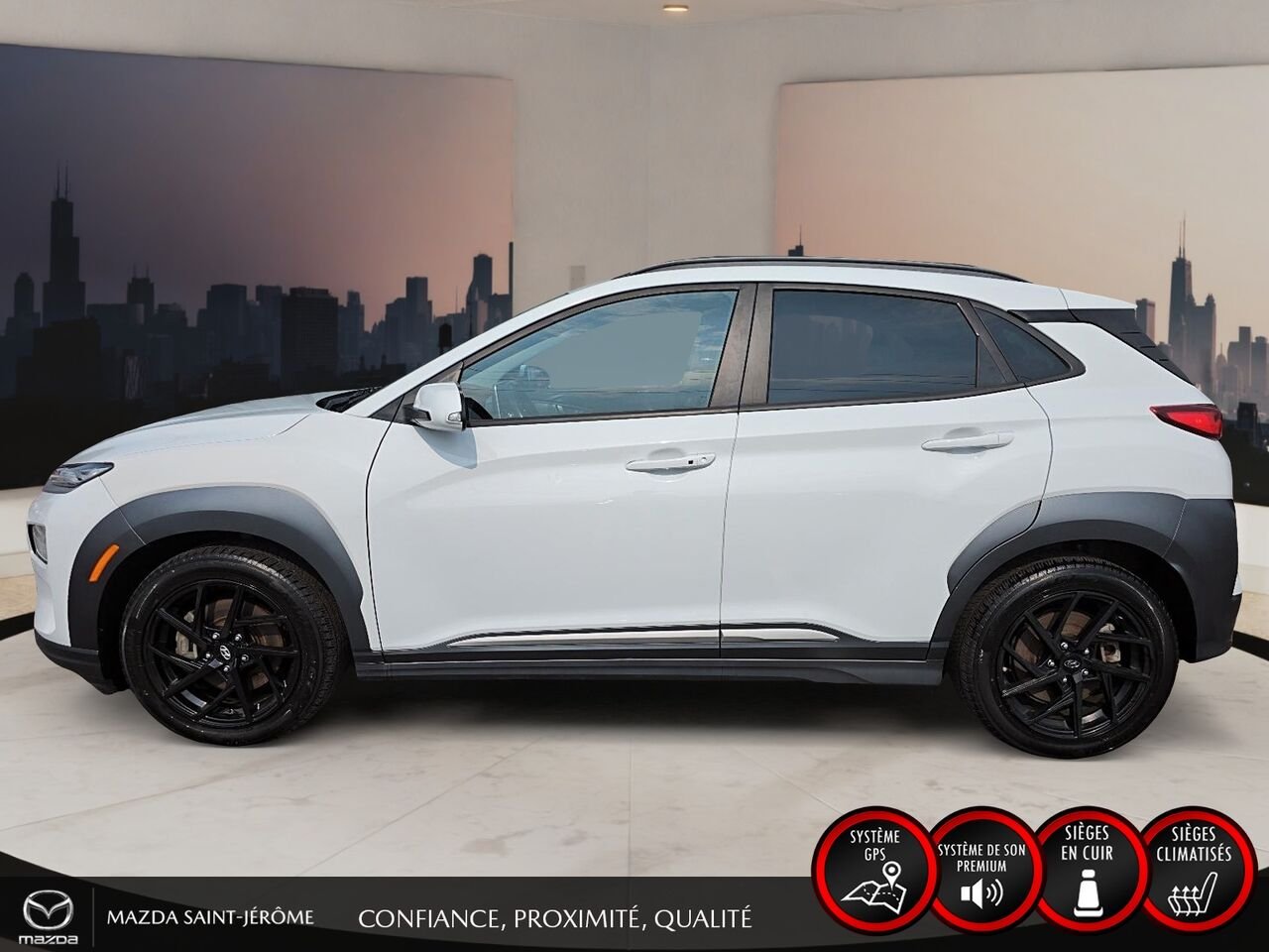 Hyundai Kona électrique Ultimate | TOIT OUVRANT | CUIR | 2021 Blanc Saint-Jérôme - photo #9