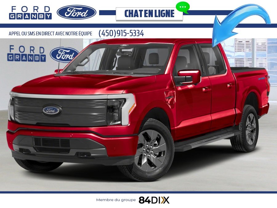 Ford F-150 Lightning LARIAT cabine SuperCrew 4RM caisse de 5,5 pi 2025 Rouge vitesse métallisé teinté verni