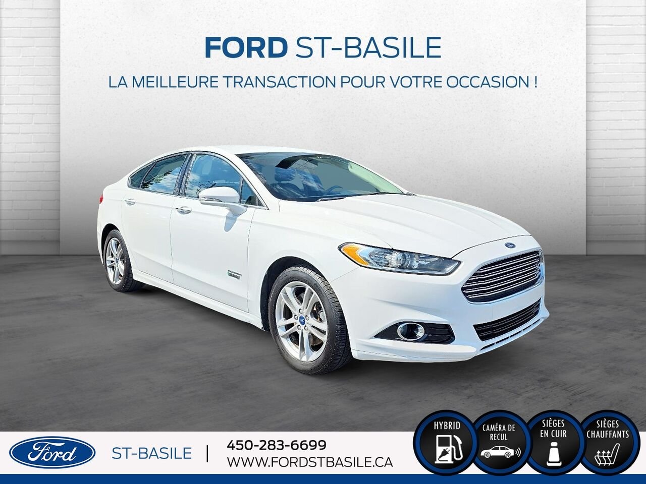 2015 Ford FUSION HYBRIDE White Saint-Basile-le-Grand - photo #8