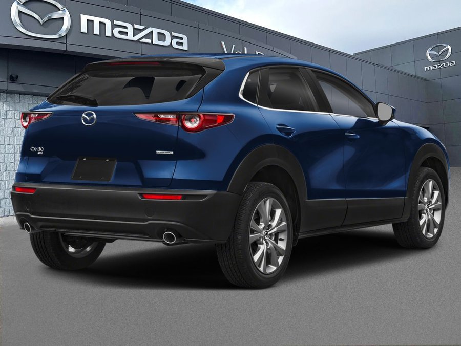 2026 Mazda CX-30 GS AWD 2.5 S Kuro AWD, Toit ouvrant, Sièges en similicuir, Barre de toit peintes. Deep Crystal Blue Mica