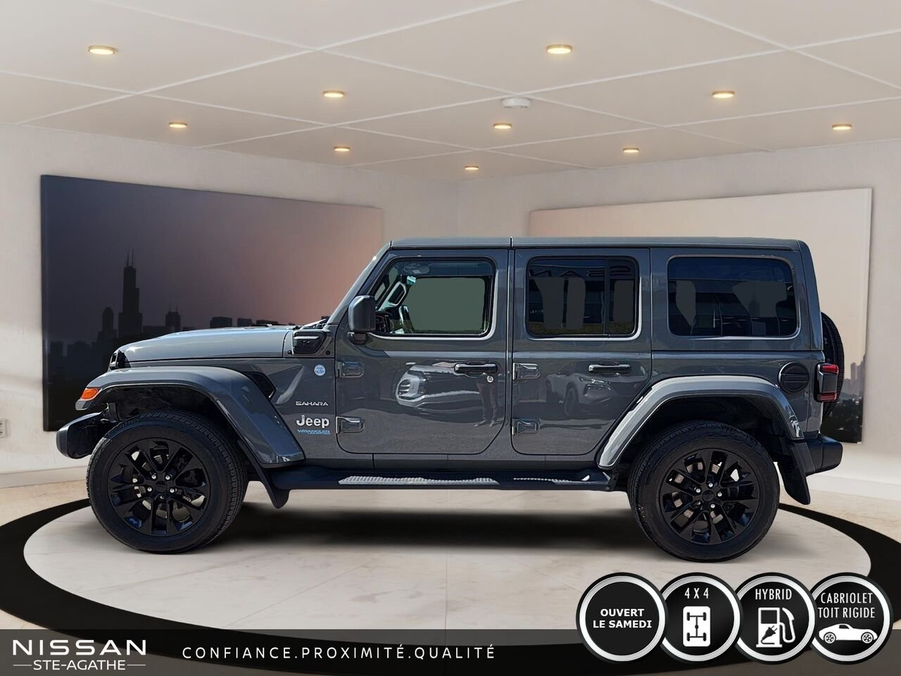Jeep Wrangler 4xe Unlimited Sahara | 4x4 | CUIR | CARPLAY | 2022 Gris Saint-Jérôme - photo #5