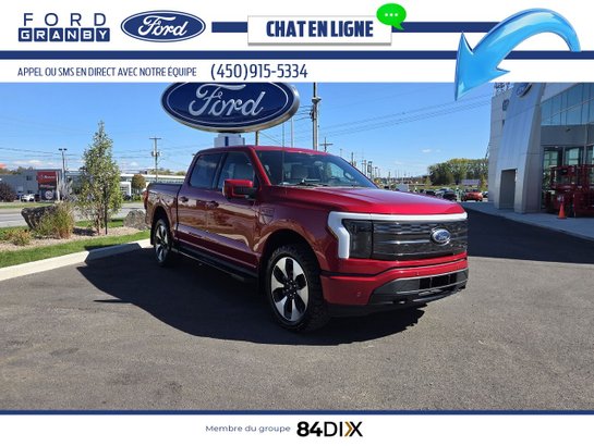 Ford F-150 Lightning Platinum SuperCrew 4RM caisse de 5,5 pi 2023 Rouge
