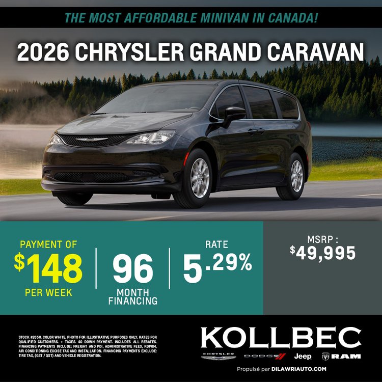 Kollbec promo mai CHRYSLER GRAND CARAVAN 2026 EN