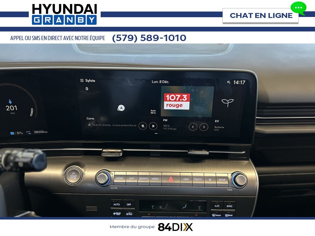 Hyundai Kona électrique 2024 Blanc Granby - photo #15