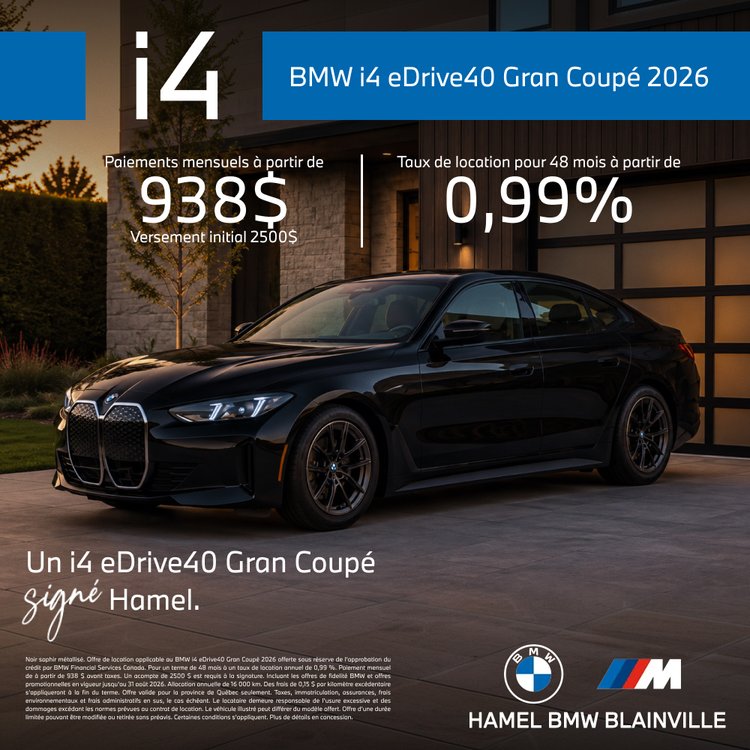 HAMEL BMW promo aout i4 FR