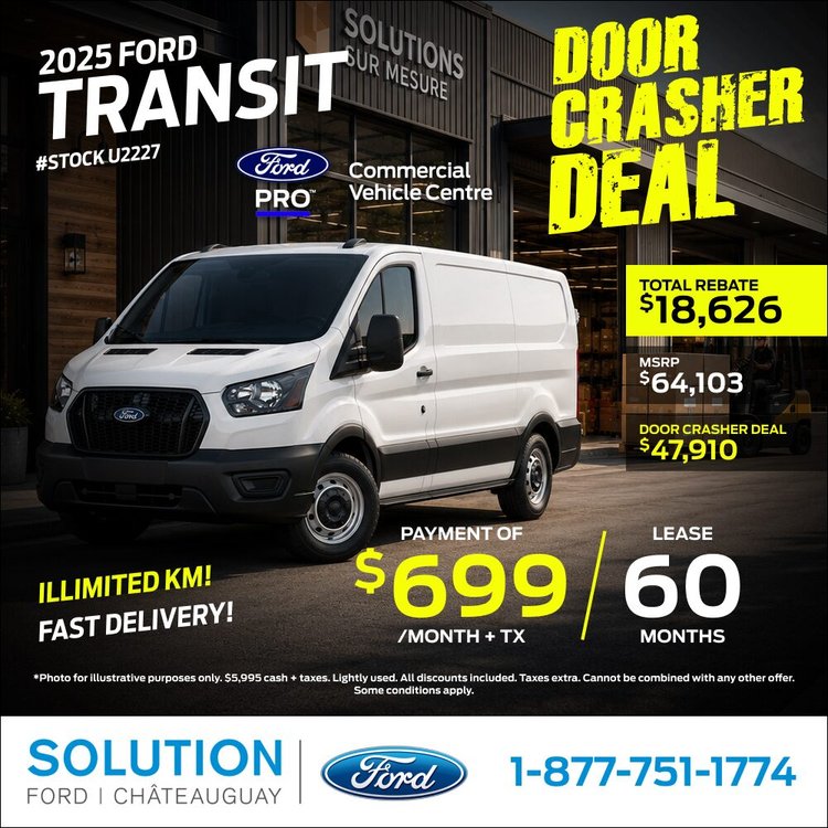 Solution Ford promo juillet TRANSIT 2025 EN NEW DESIGN