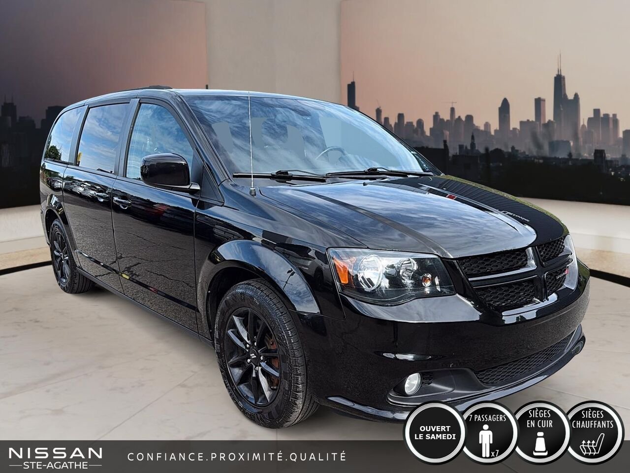 2020 Dodge Grand Caravan GT | TV/DVD | CUIR | STOW N GO | Black Saint-Jérôme - photo #2