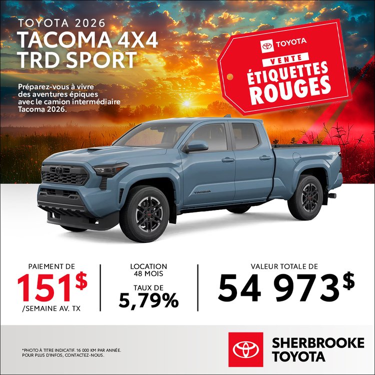 Sherbrooke toyota promo TOYOTA TACOMA TRD 2026 mars FR