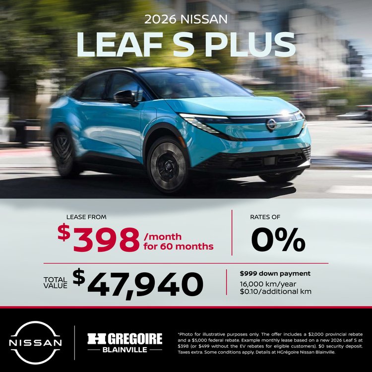 Nissan blainville promo juin Leaf S Plus EN