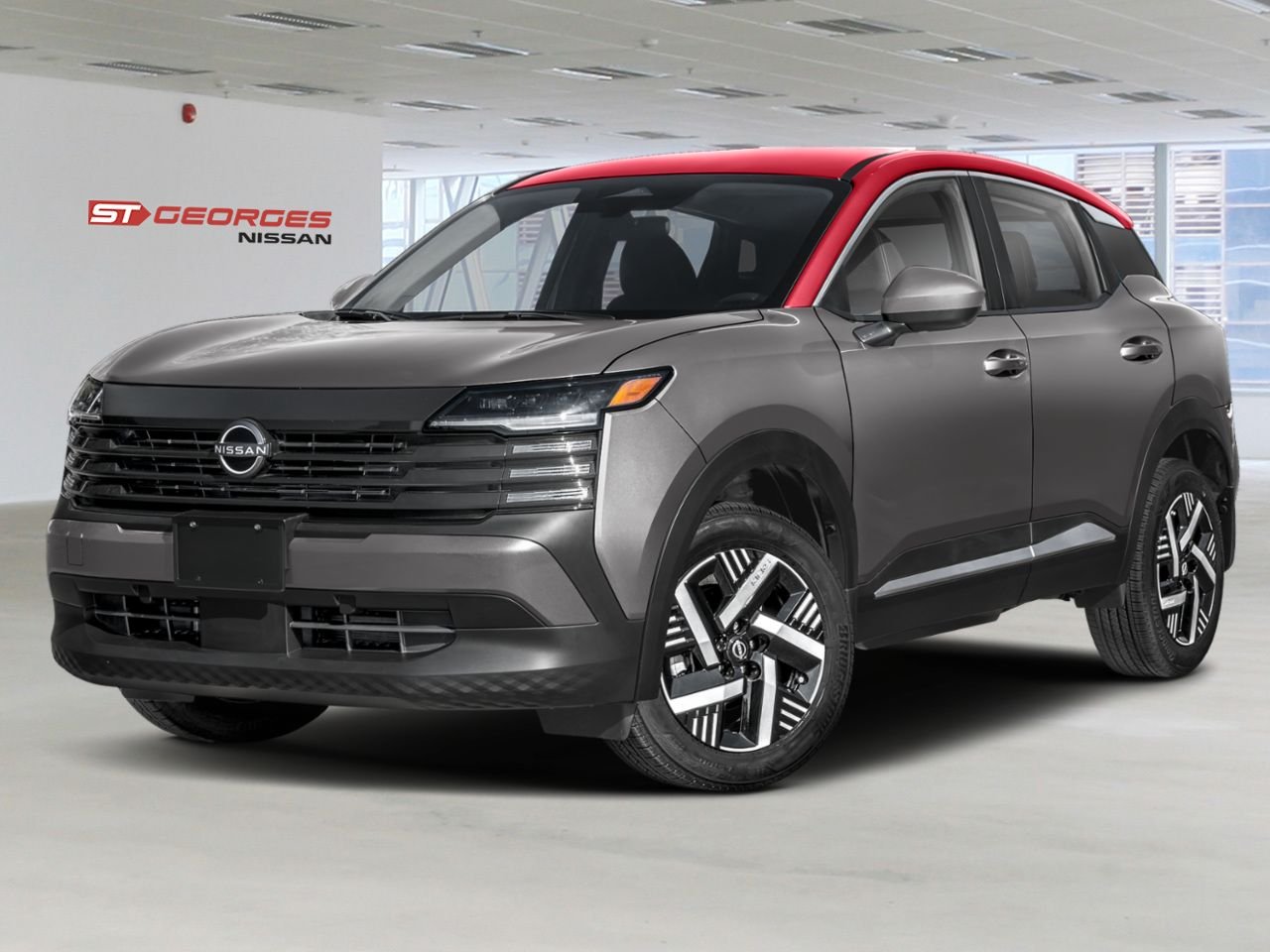 NISSAN Kicks 2026 Gris poudre métallisé/Couche teintée Braise écarlate Saint-Georges - photo #0