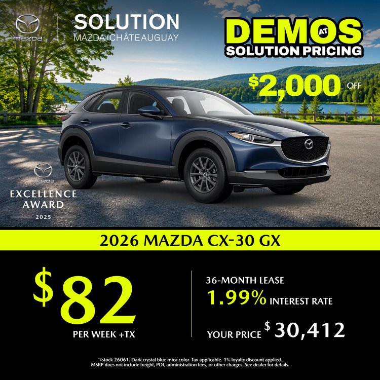 Solution mazda promo AOUT CX 30 GX 2026 EN