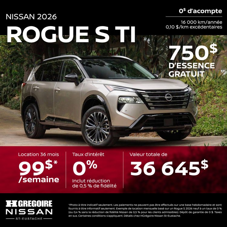 Nissan st eustache promo mai ROGUE S FR